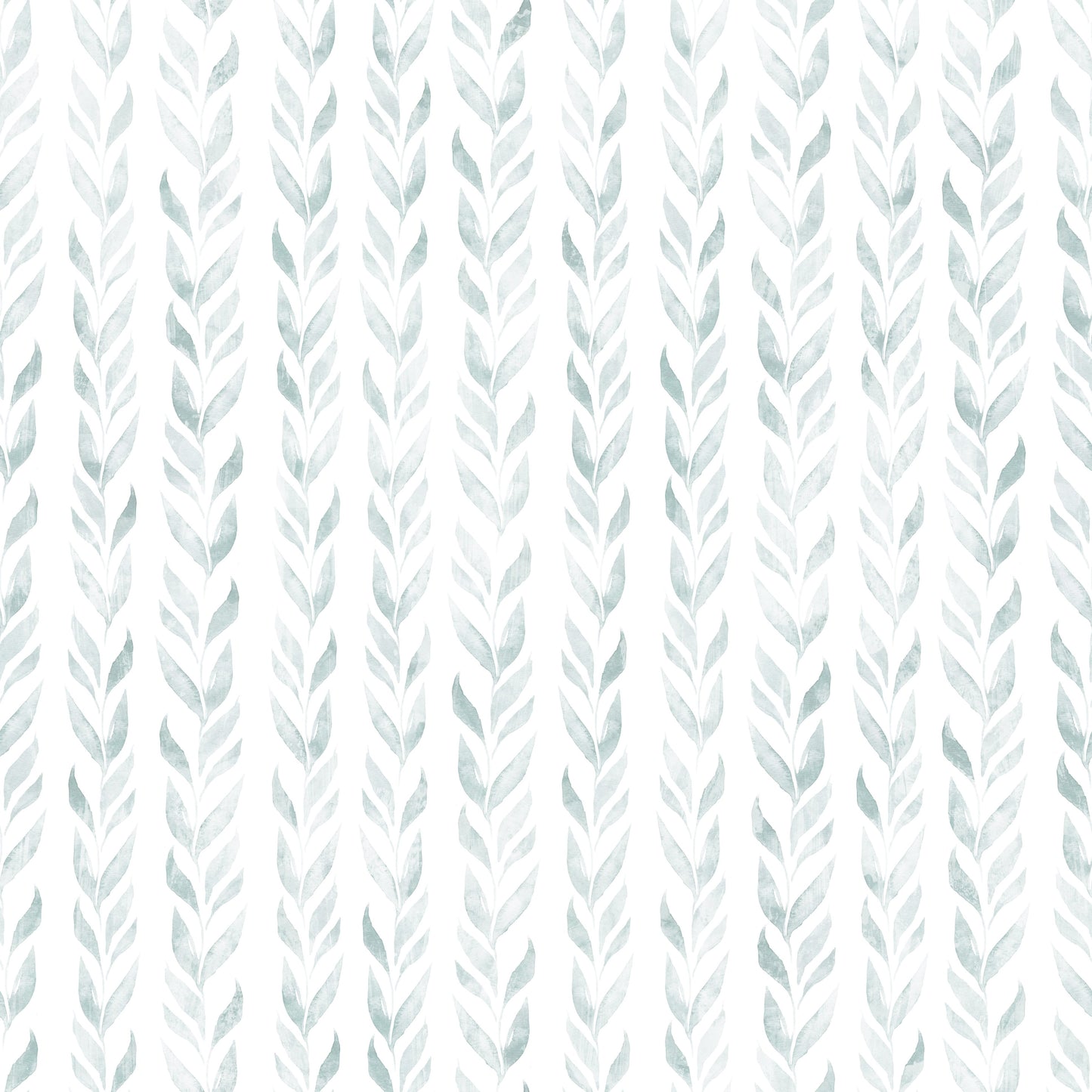 Soft Watercolor Vertical Leaf Vine Pattern Wallpaper