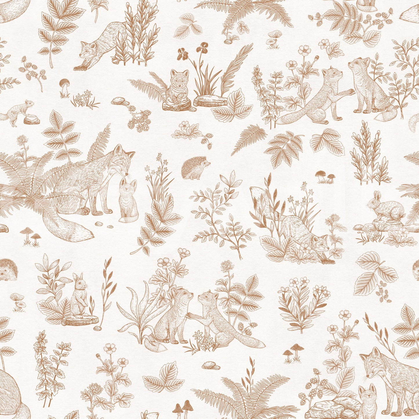 Enchanted Forest Line Art Wallpaper