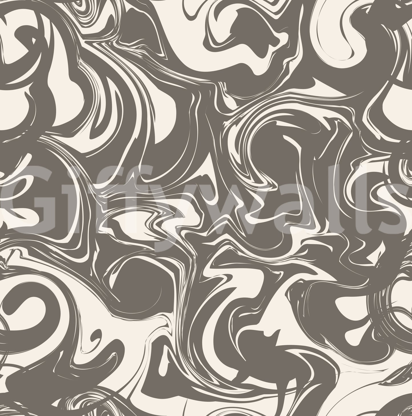 Monochrome Liquid Marble Swirl Wallpaper