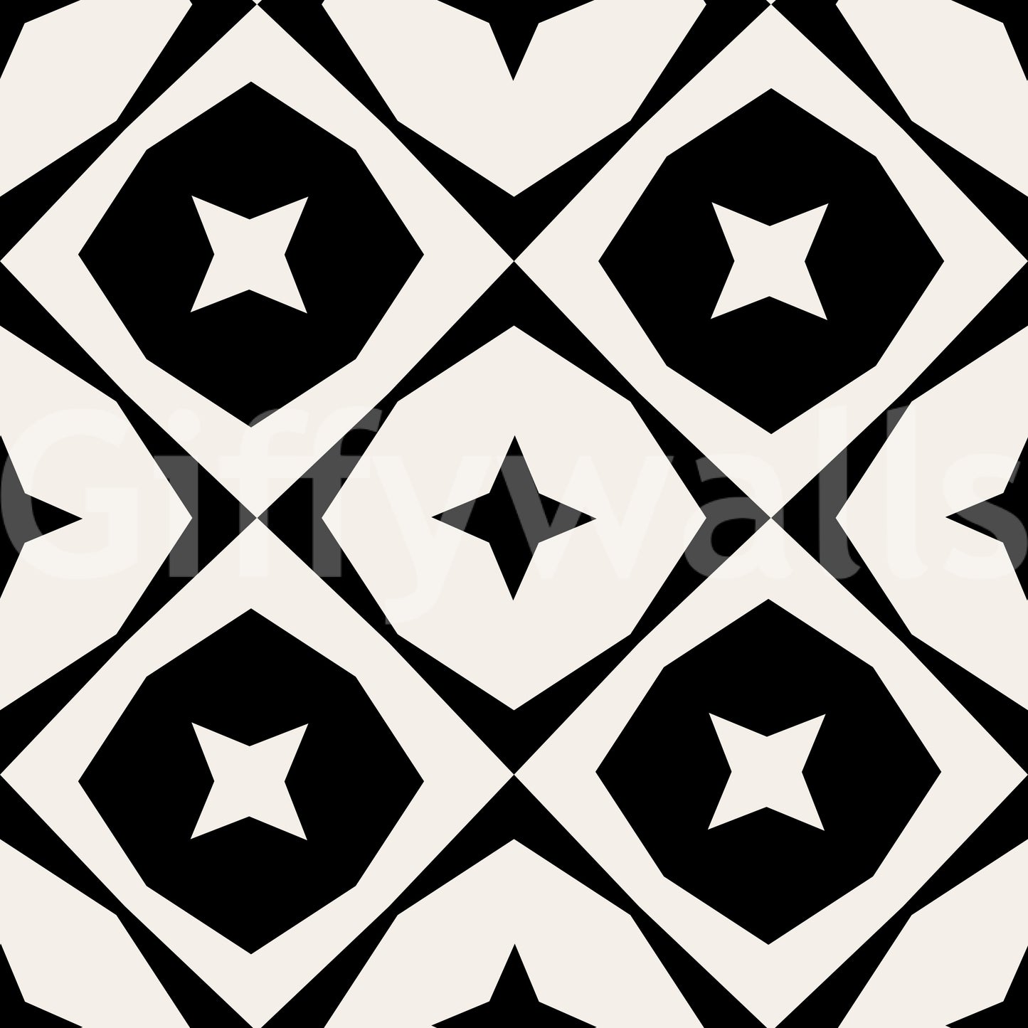 Monochrome Star Lattice Wallpaper