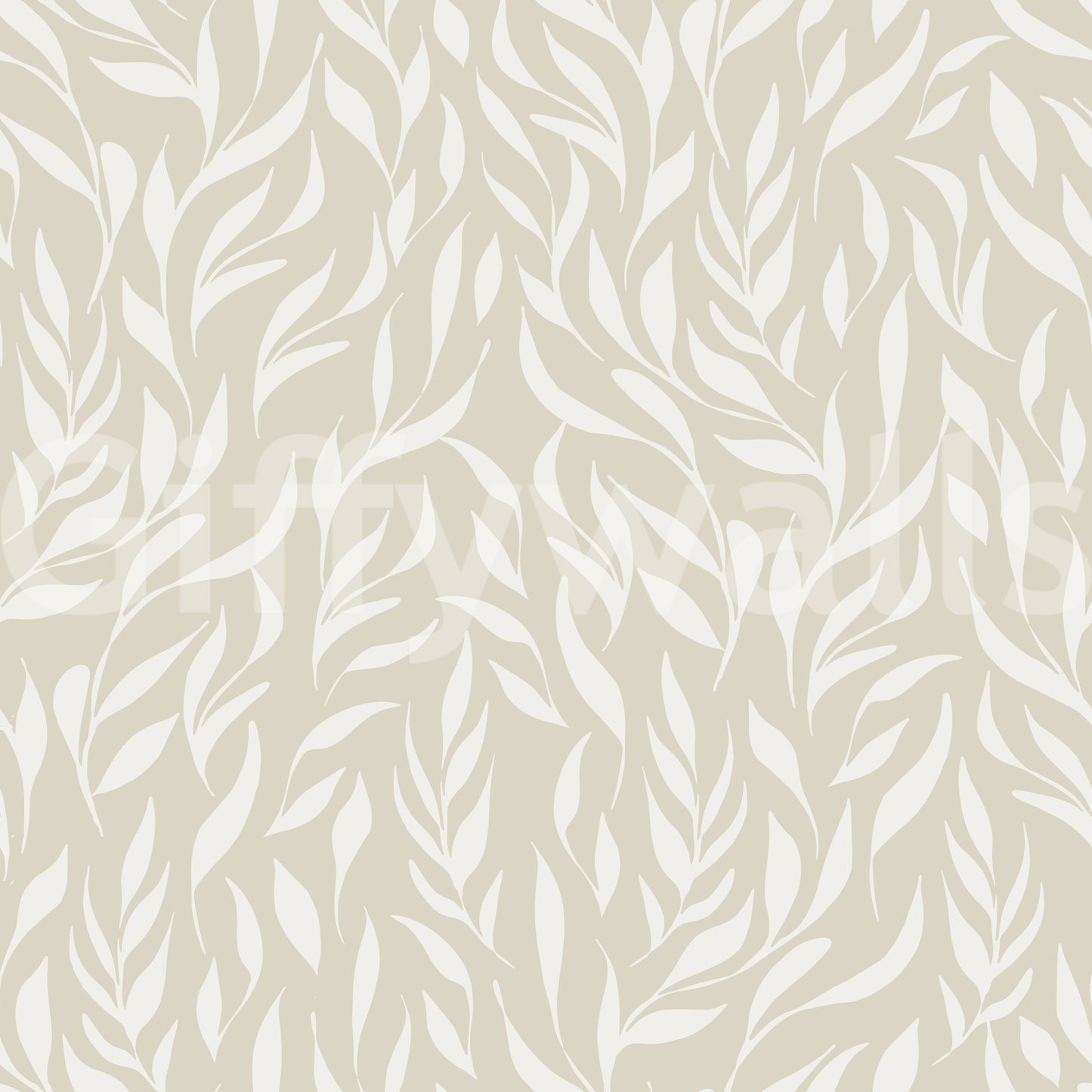 Serene Cream Botanical Leaves Wallpaper