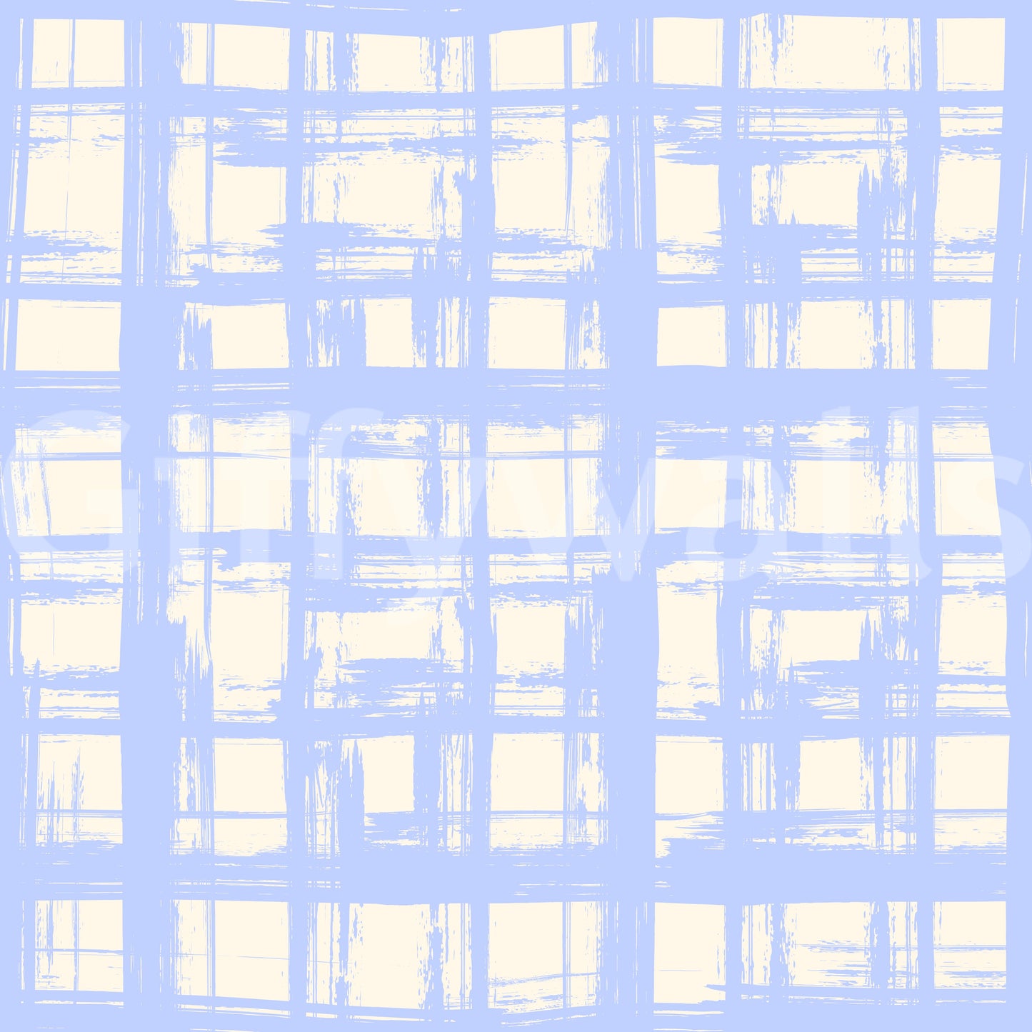 Abstract Cream and Blue Plaid Wallpaper