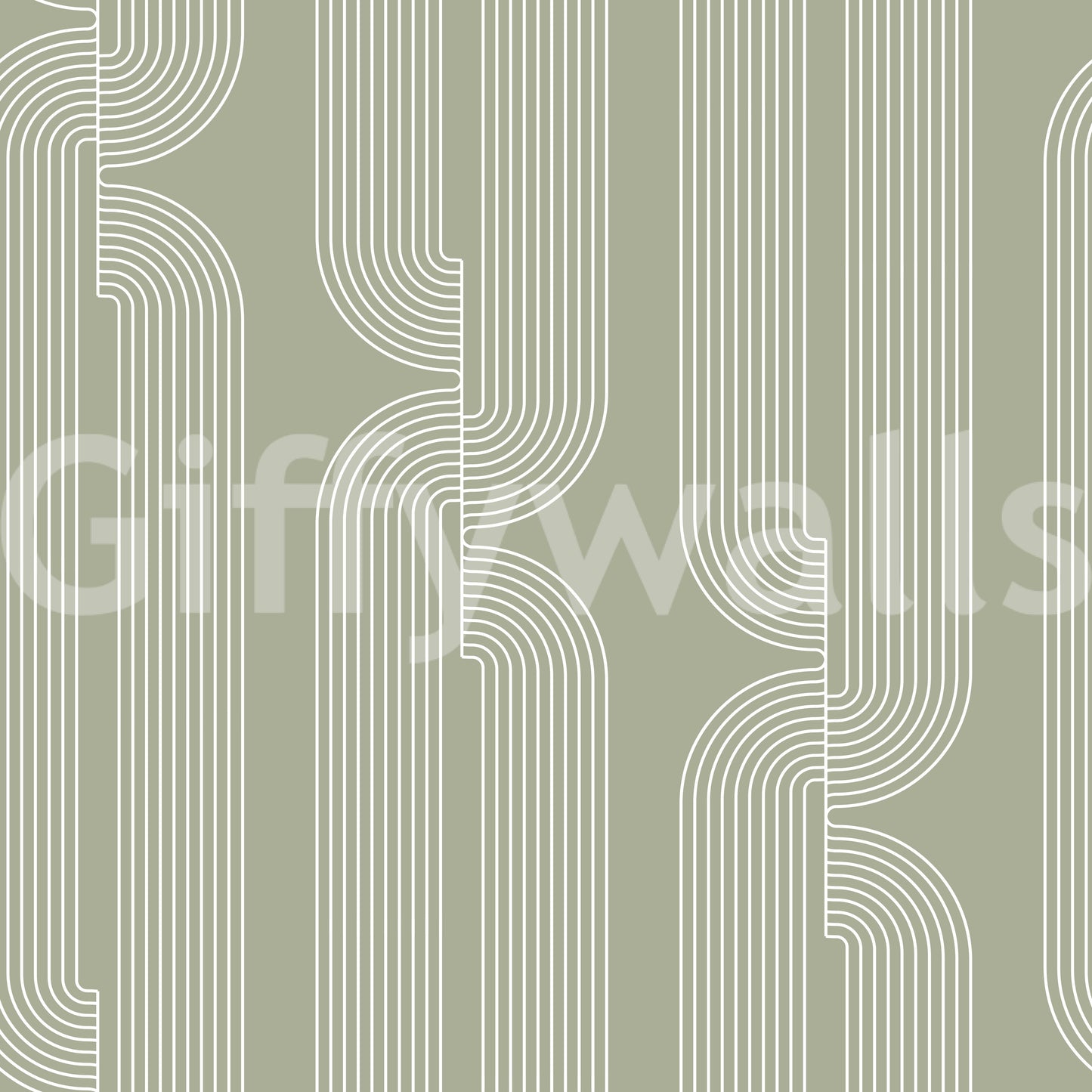 Sage Green Linear Flow Wallpaper