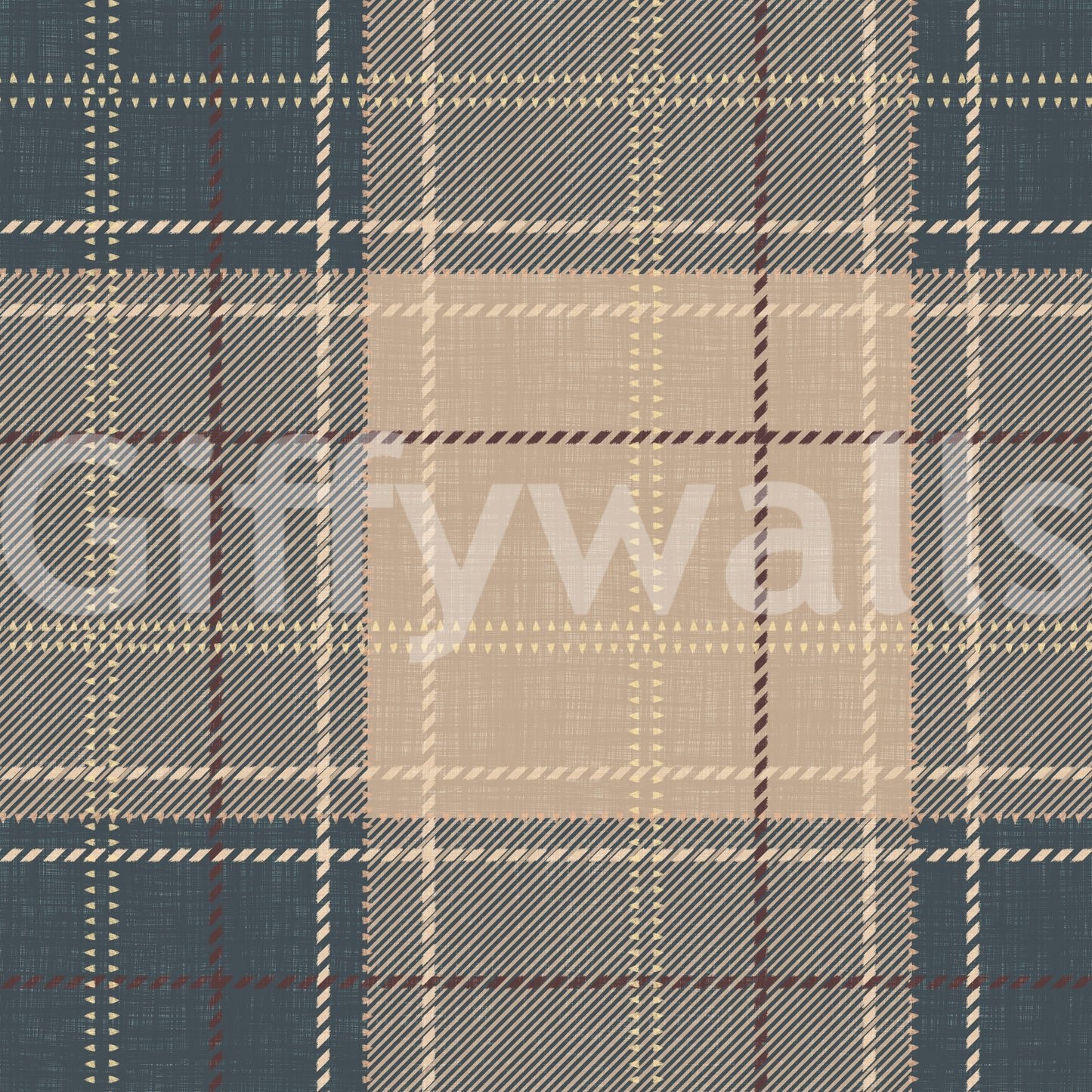 Winter Heritage - Tartan Checkerboard Plaid Block - Crisp Indigo Tint Wallpaper