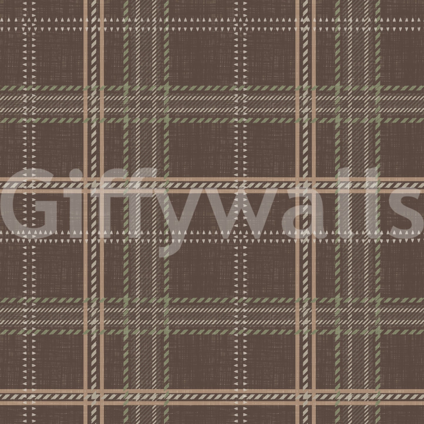 Winter Heritage - Windowpane Tartan Plaid Check - Soft Taupe Blend Wallpaper