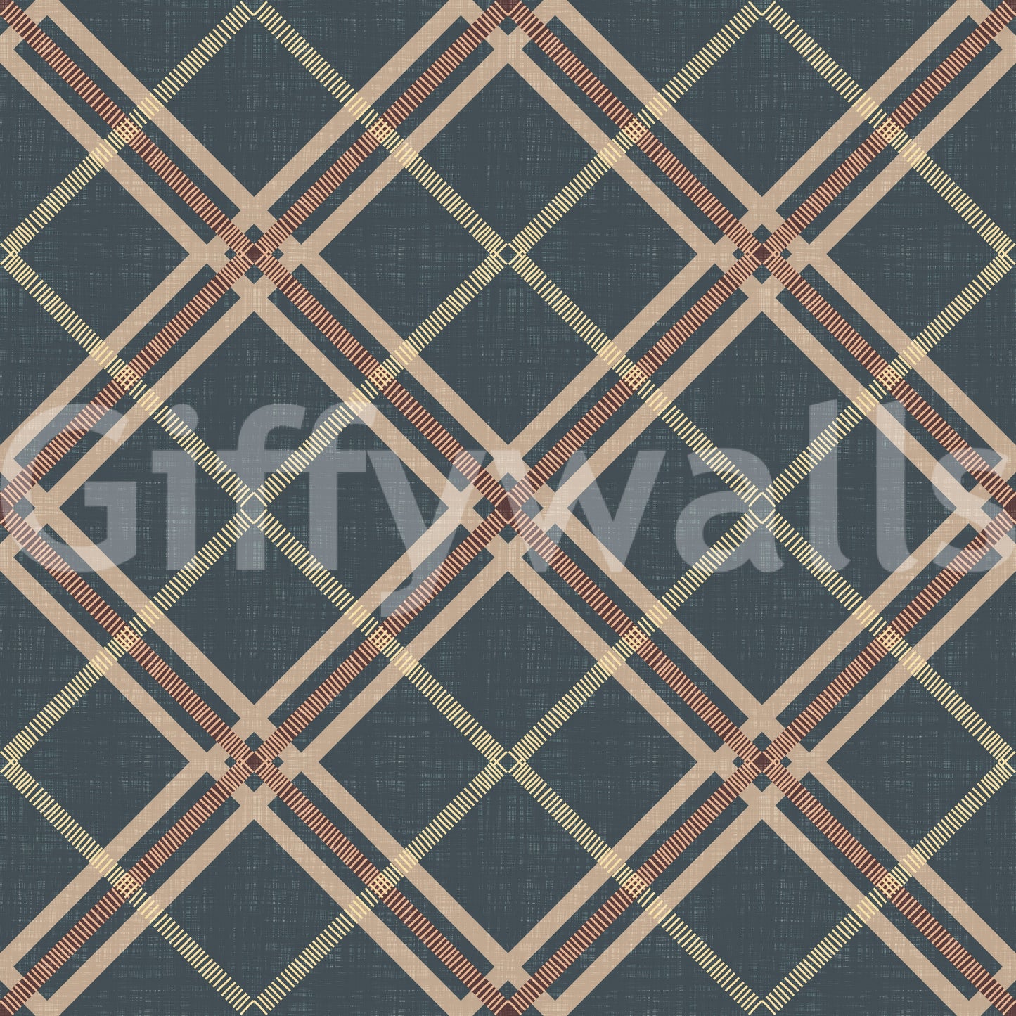 Winter Heritage - Tartan Trellis Plaid Grid - Crisp Cool Tone Wallpaper