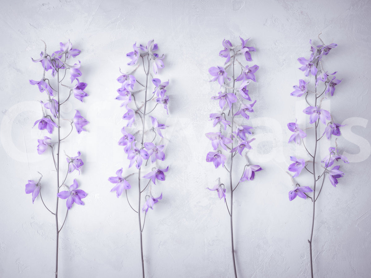 Abstract Lavender Floral Stems Wall Mural