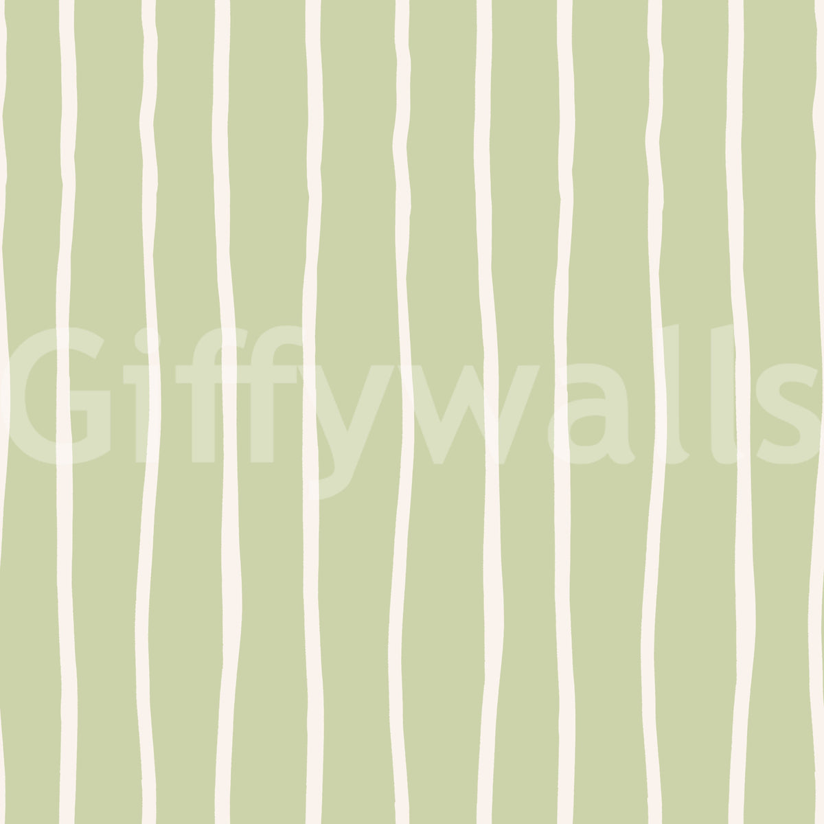 Soft Sage Hand-Drawn Vertical Stripes Wallpaper