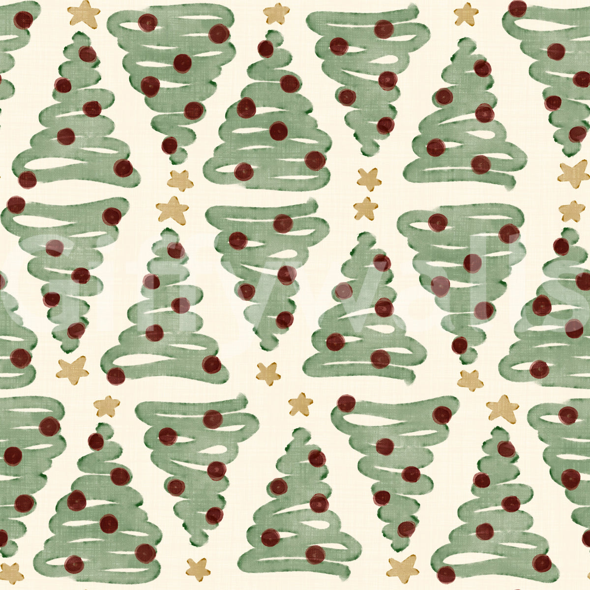 Alternating Holiday Xmas Staggered Christmas Trees Grid Wallpaper