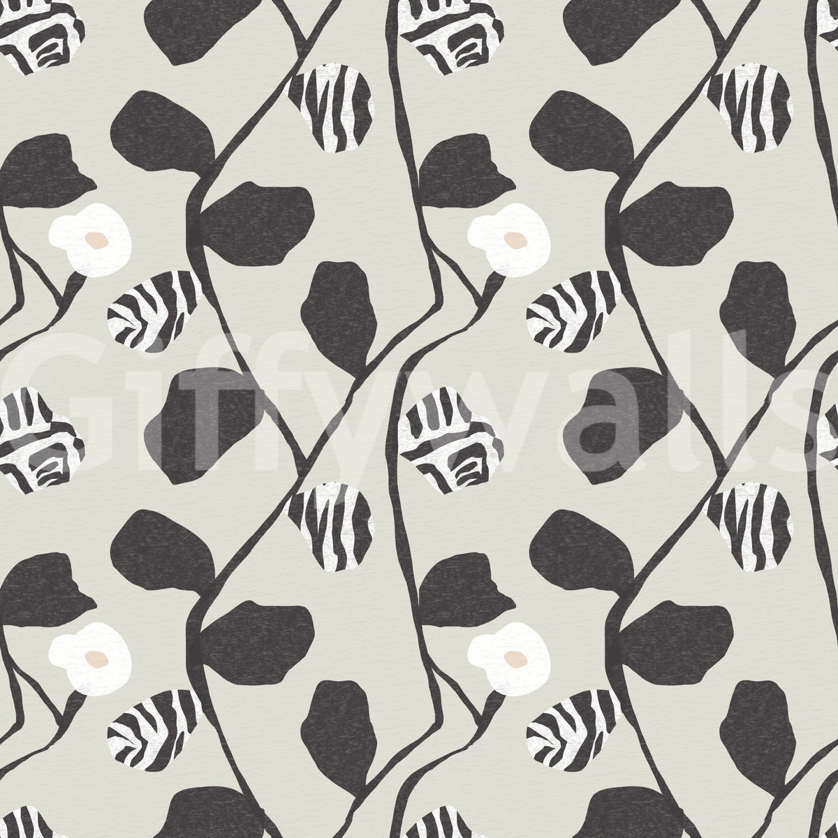 Abstract Floral Vine Arrangement Wallpaper