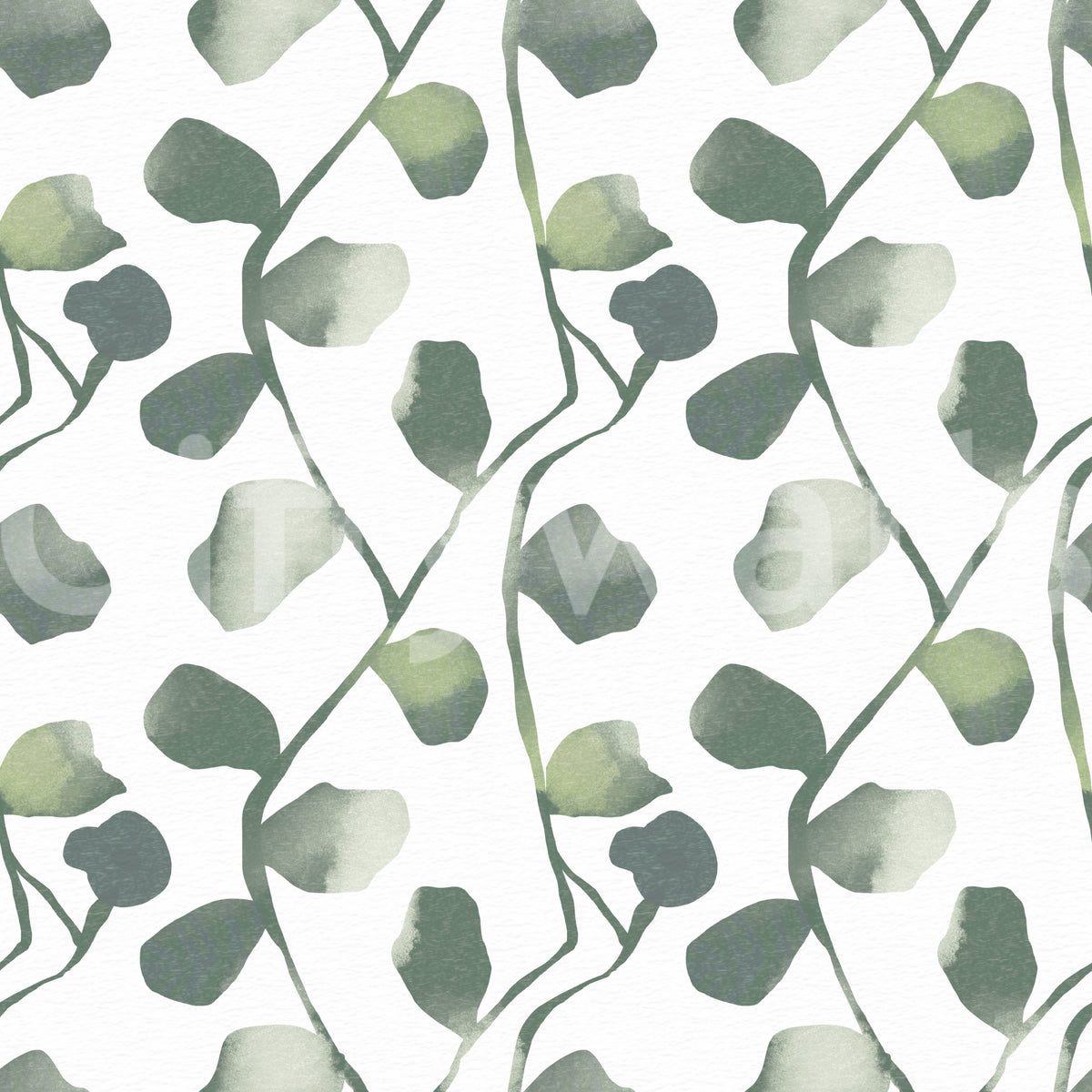 Soft Watercolor Eucalyptus Vines Wallpaper