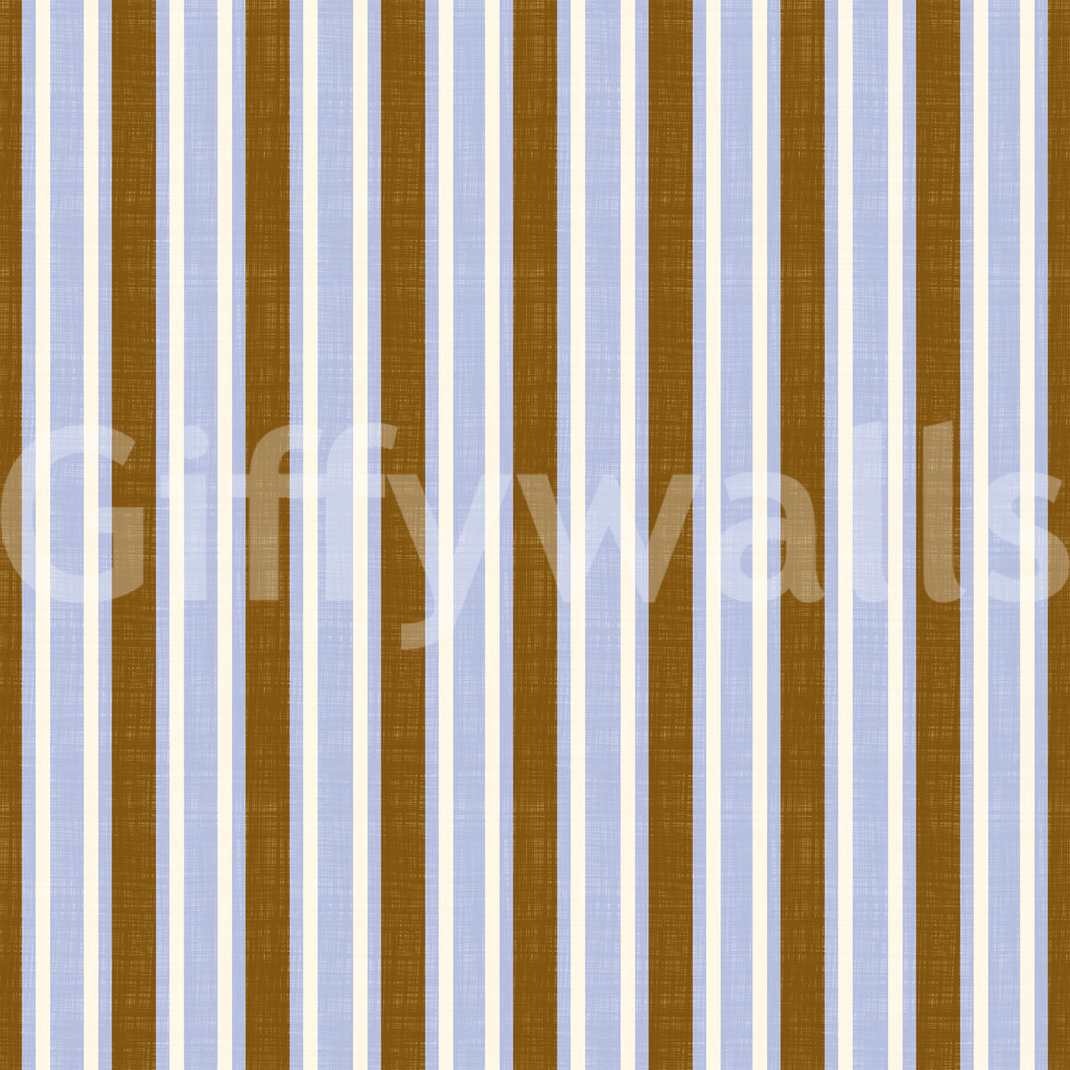 Ivy League Faux Linen Vertical Stripes - Lilac Mustard And Cream Wallpaper