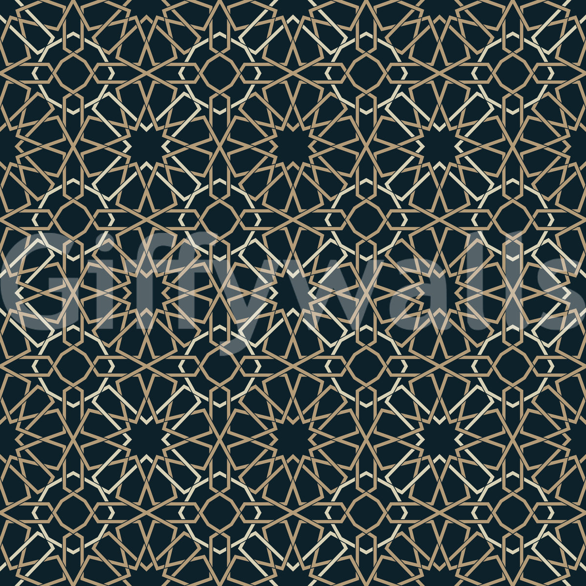 Gilded Star Moroccan Motif Wallpaper