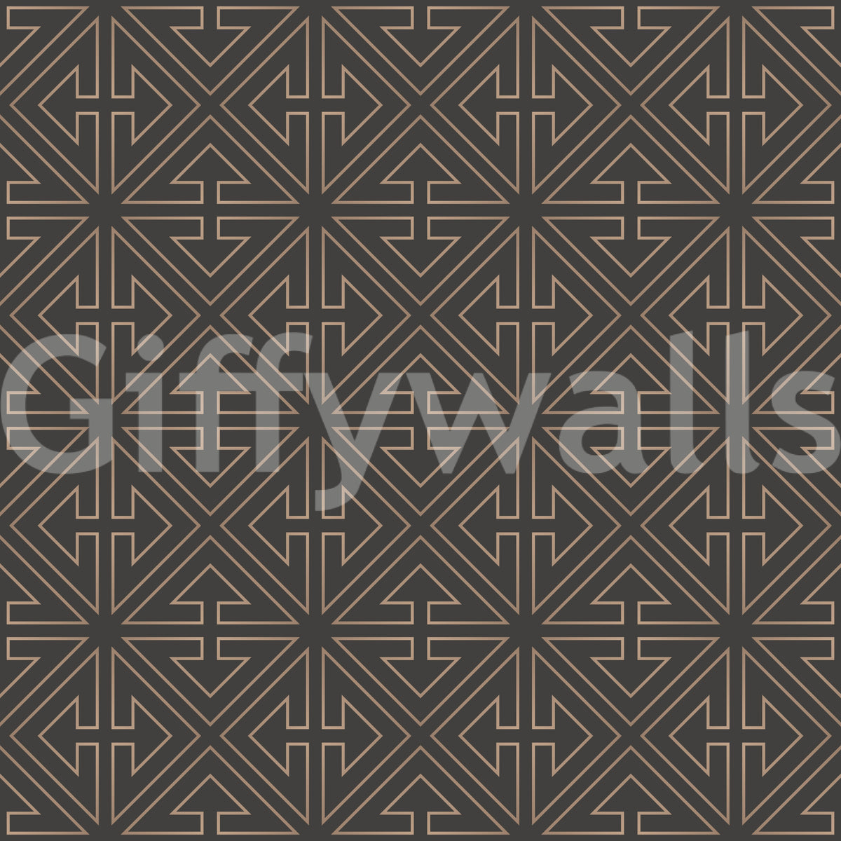 Symmetrical Copper Line Pattern Wallpaper