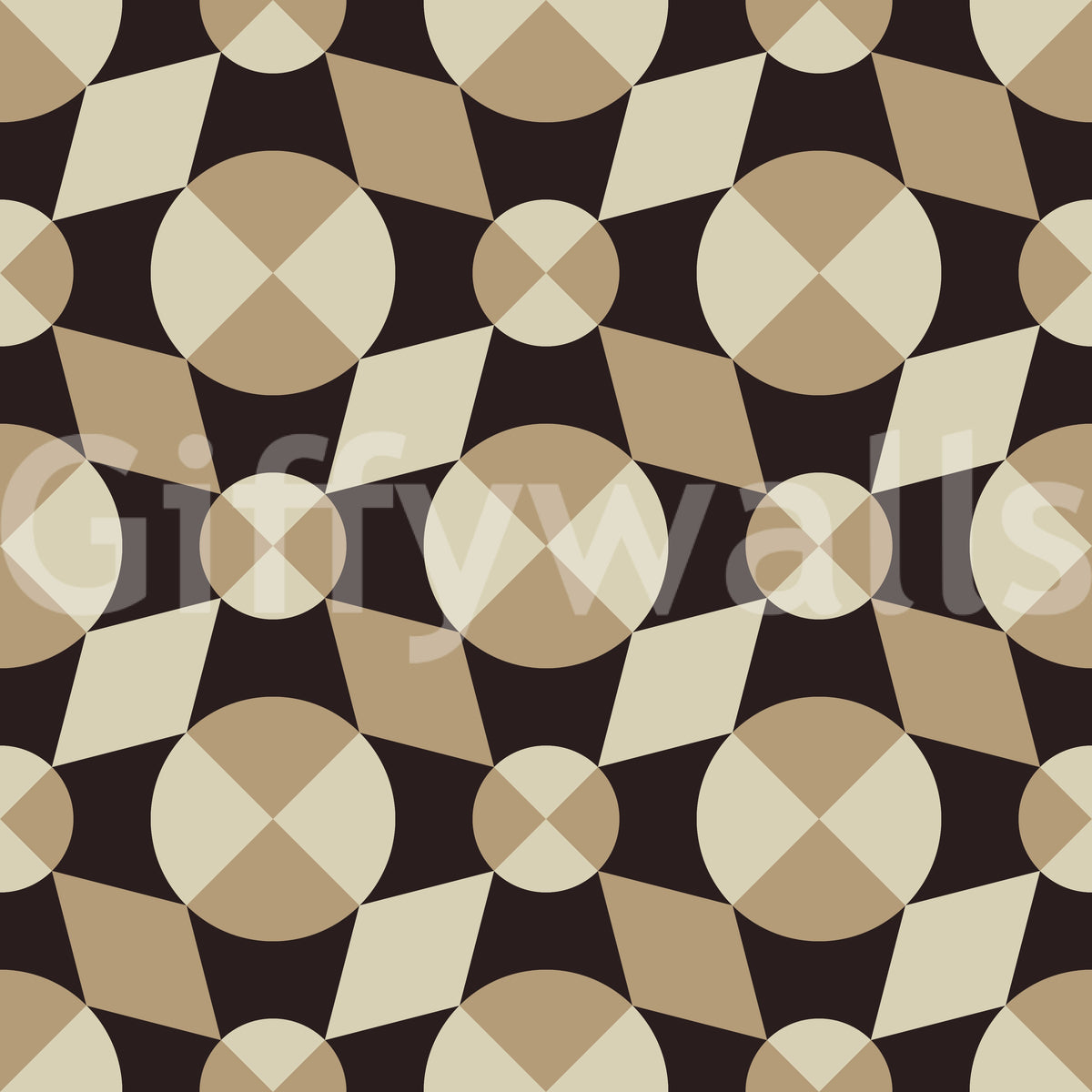 Geometric Mid-Century Tiles in Earth Tones Wallpaper