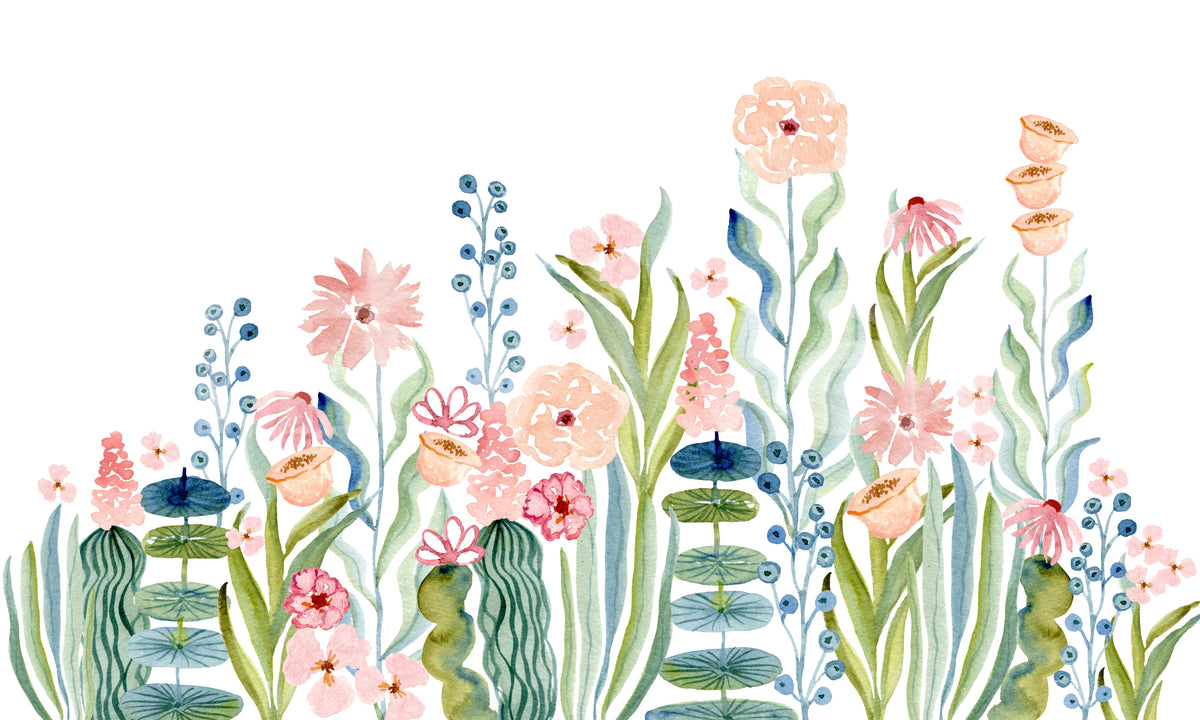 Watercolor Meadow Botanical Garden Wall Mural