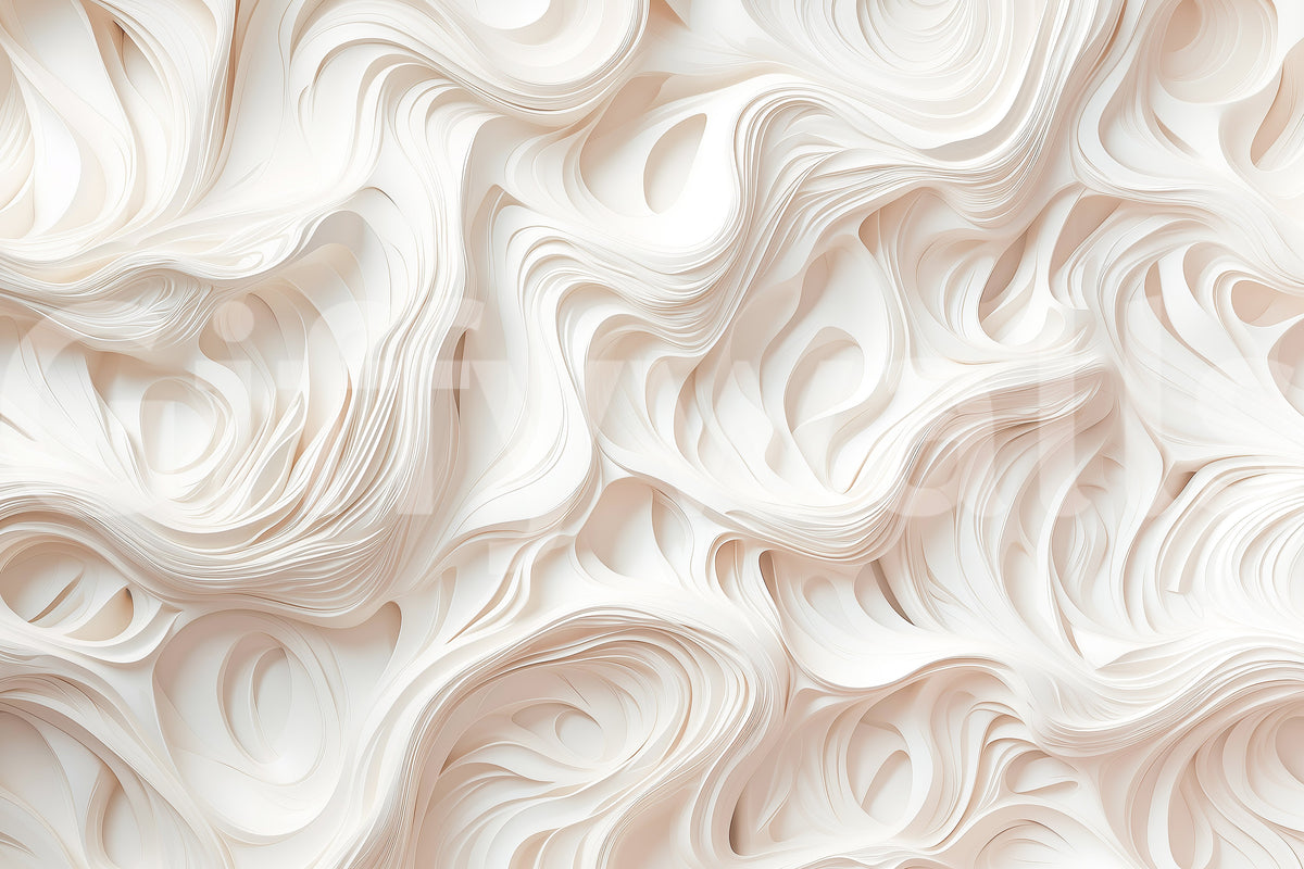 Cream Flowing Layers Abstract Wall Mural
