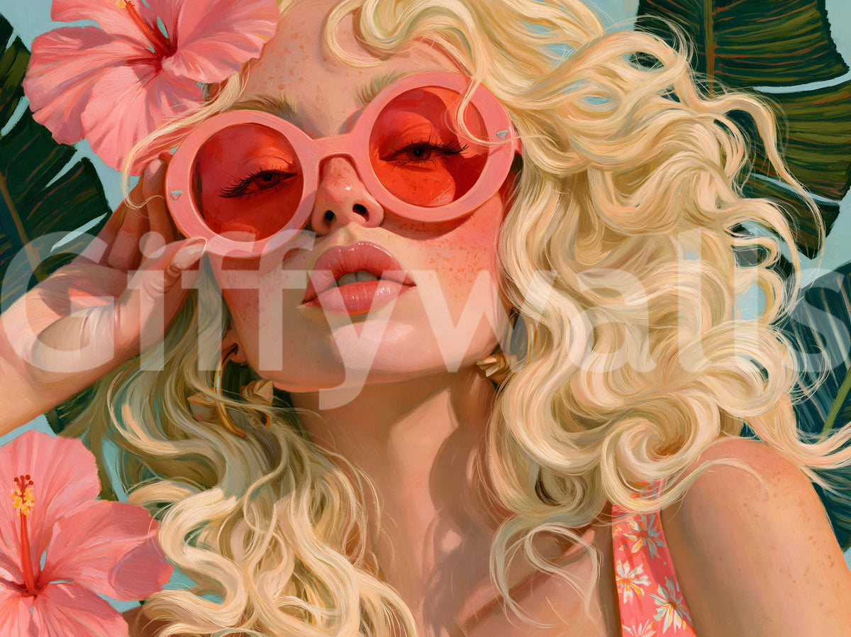 Sun-Drenched Summer Muse Wall Mural