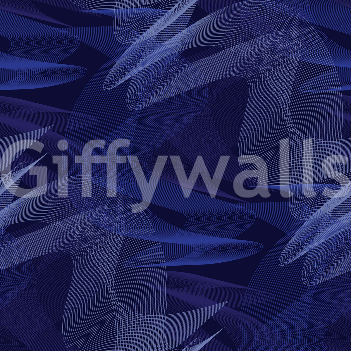 Navy Geometric Rhythmic Arcs Wallpaper