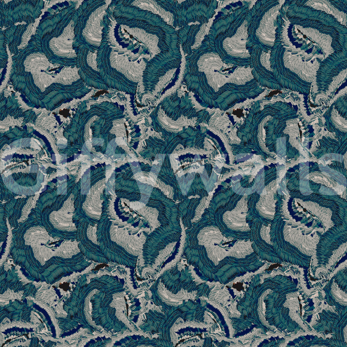Textured Teal Waves Wallpaper