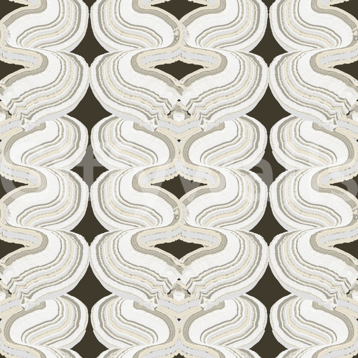 Modern Geometric Ribbon Waves Wallpaper