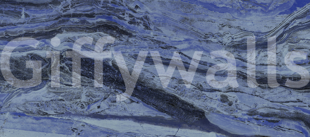 Deep Azure Marble Flow Wall Mural