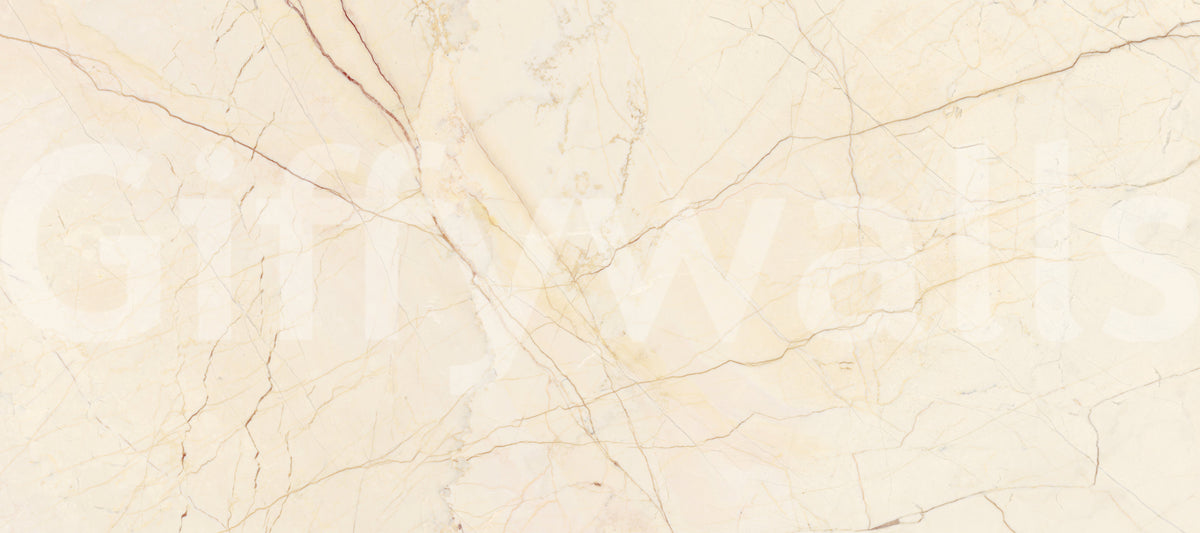 Creamy Veined Marble Surface Wall Mural
