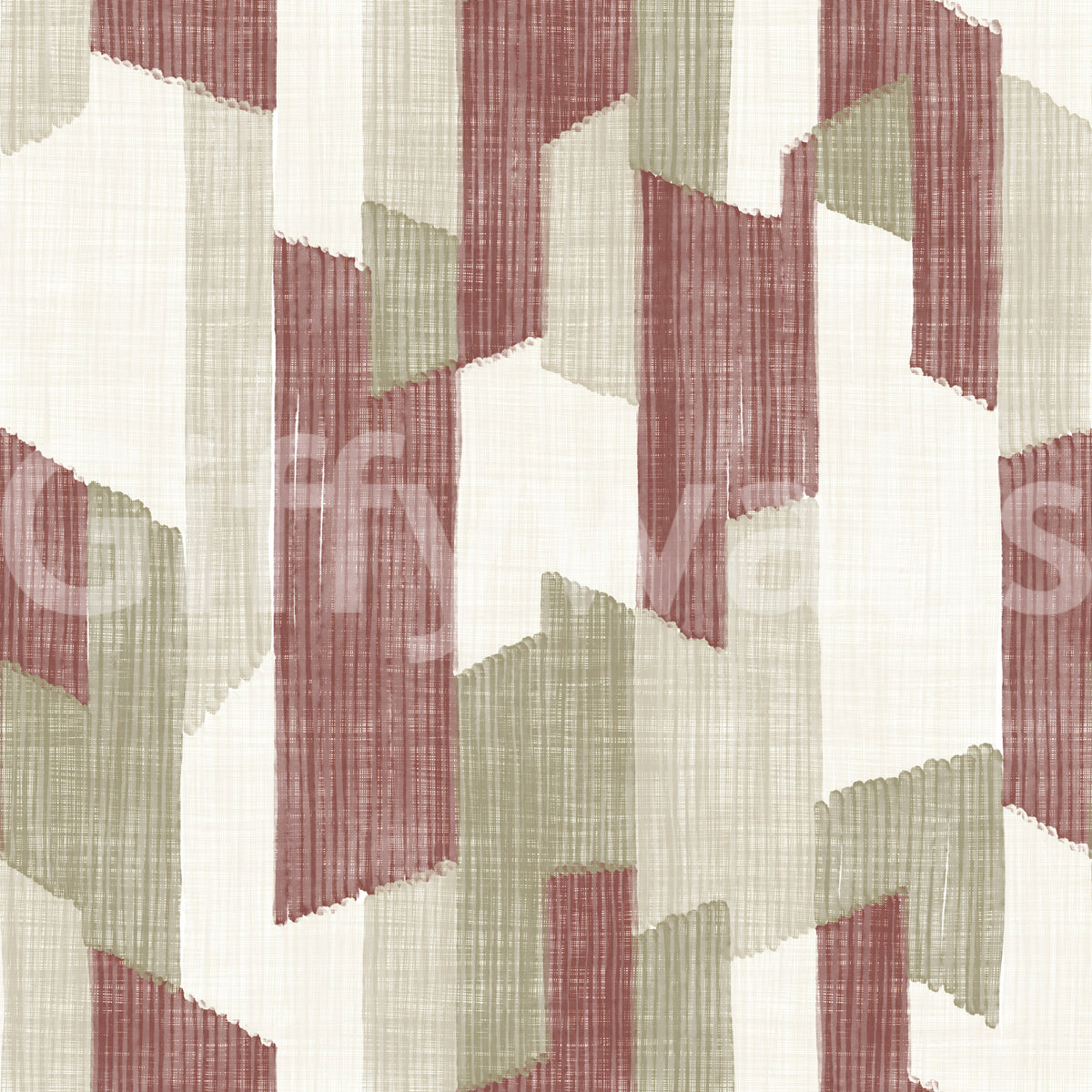 Modern Textured Hand Painted Geometries Earthy Wallpaper
