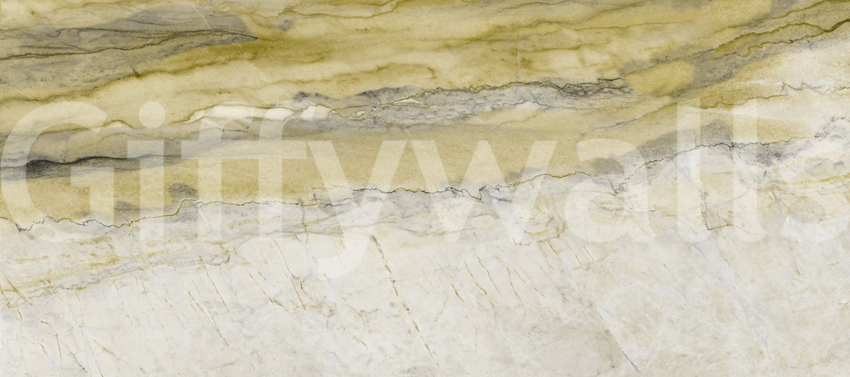 Golden Veined Ochre Marble Texture Wall Mural