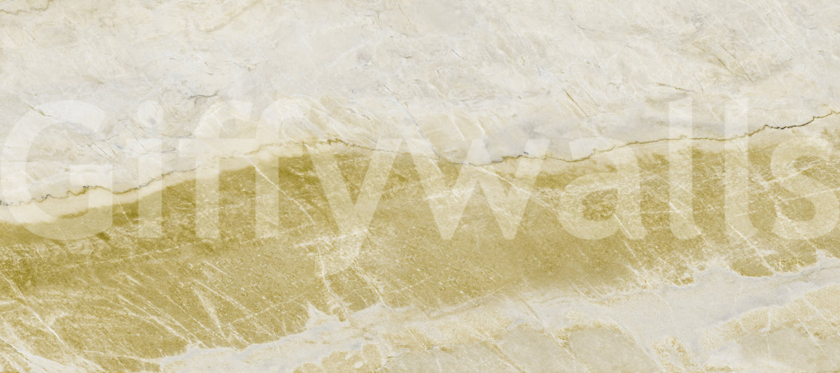 Golden Veined Ocher Stone Texture Wall Mural