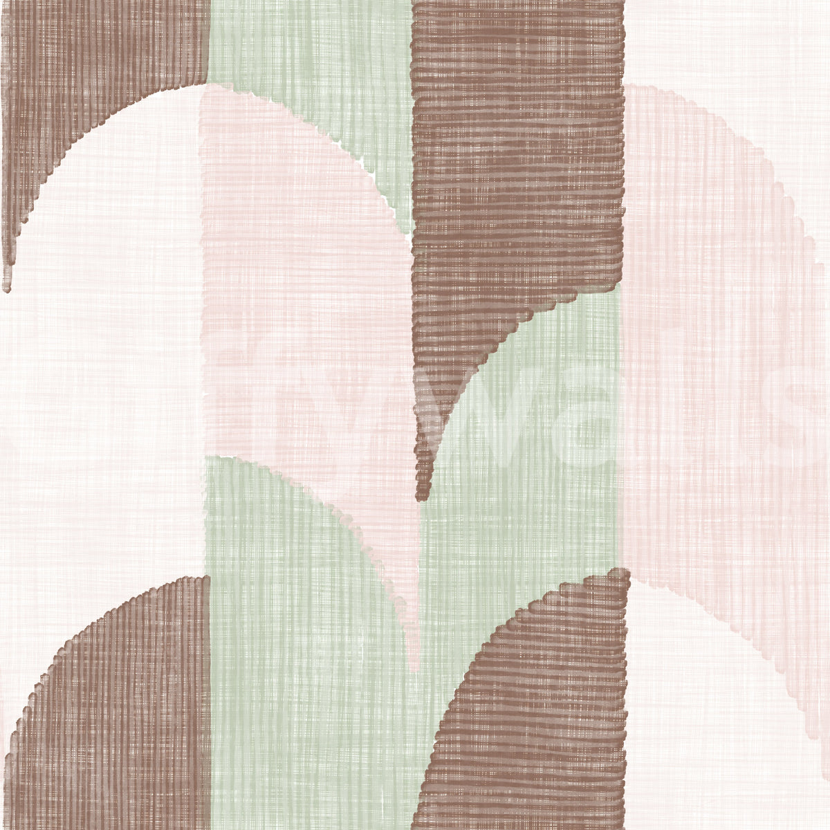 Mid Mod Textured Hand Painted Geometries Grandmillennial Delight Soft Wallpaper