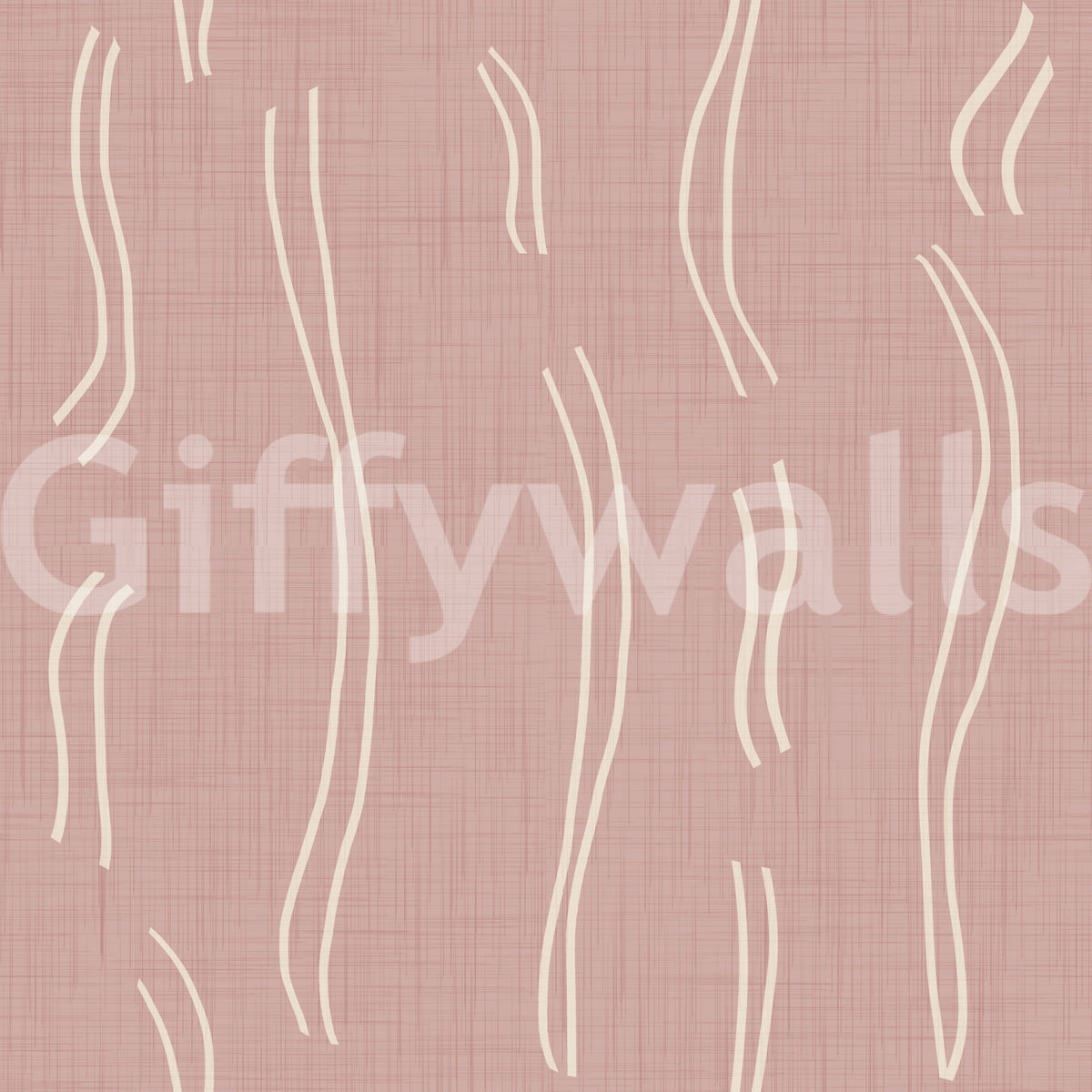 Blush Pink Wavy Stripe Wallpaper Mid Century Wallpaper