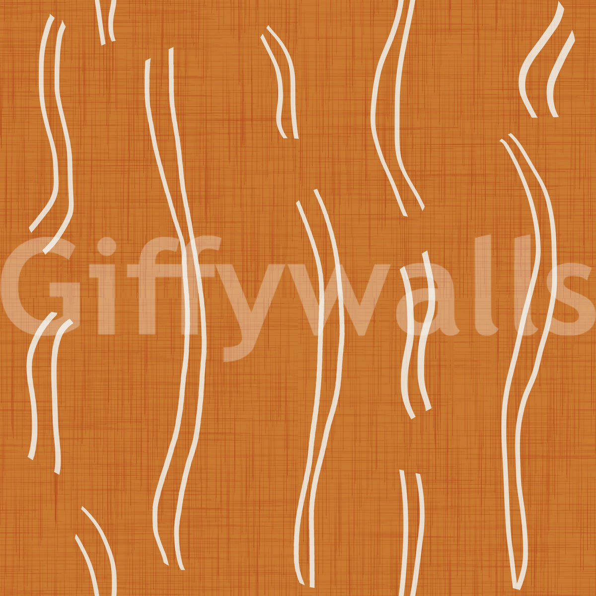 Burnt Orange Wavy Stripe Wallpaper Mid Century Wallpaper