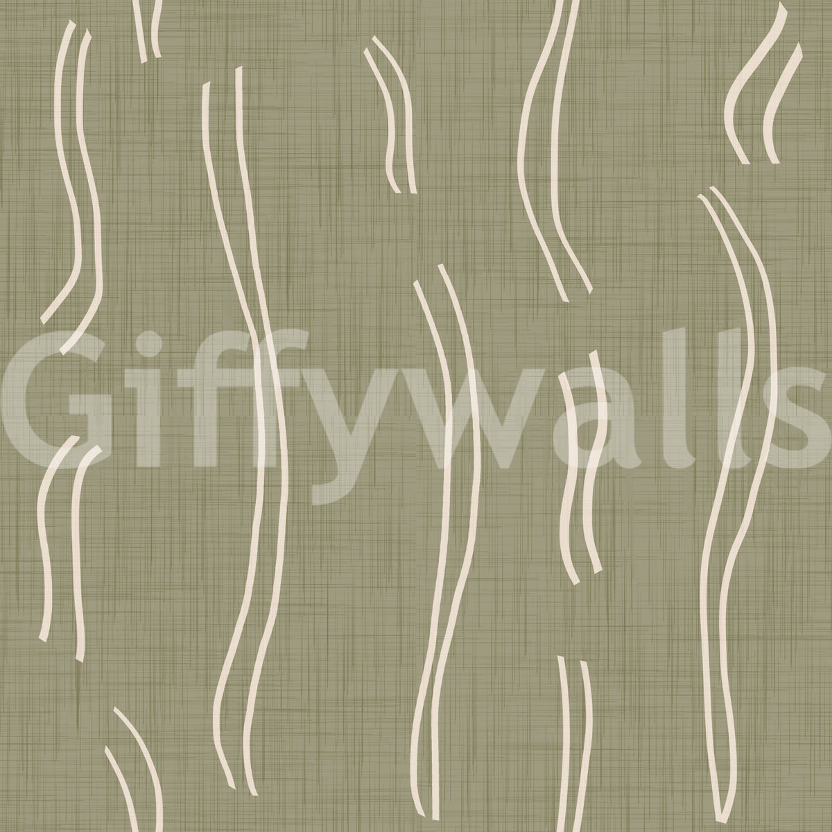 Sage Green Wavy Stripe Wallpaper Mid Century Wallpaper