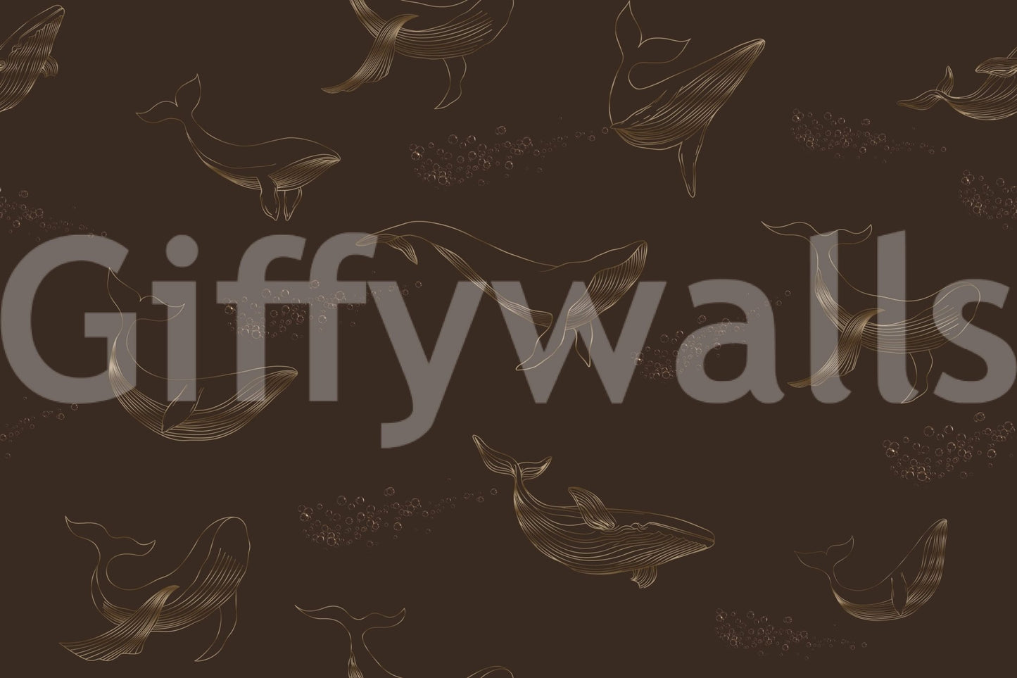 Matte finish peel and stick wallpaper with whale art.