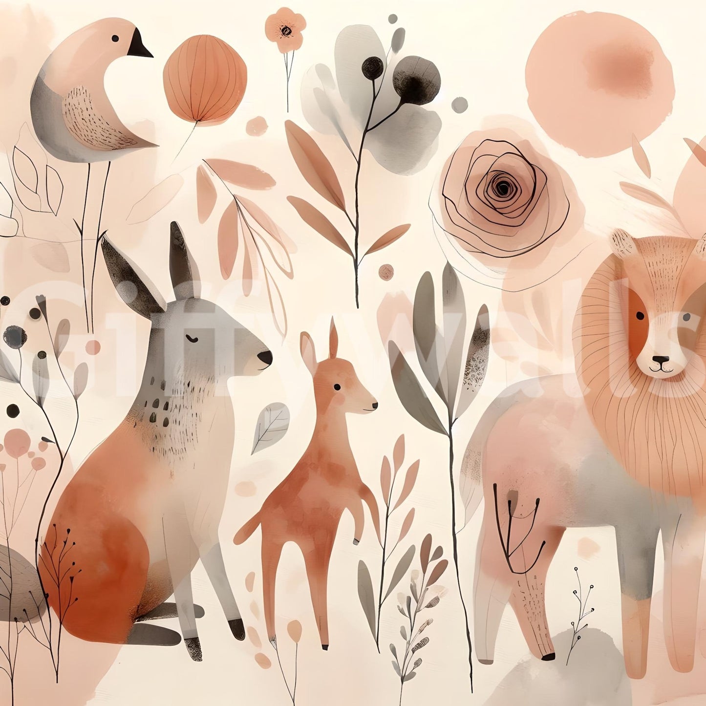 Adventure-filled Whimsical Wild Things wall mural for kids' spaces.