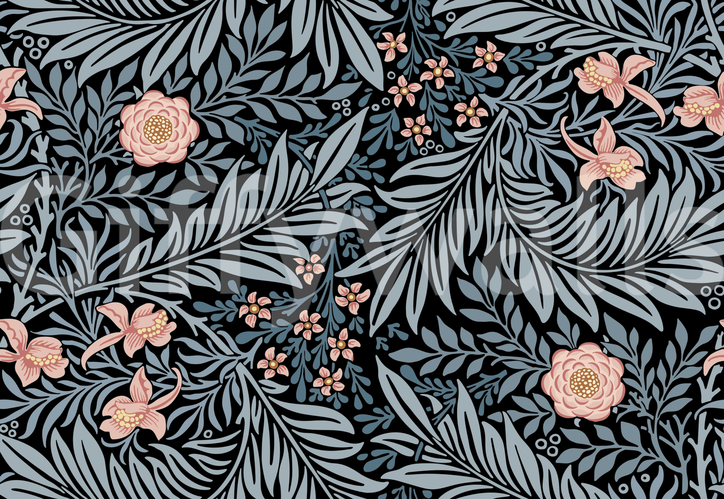 The wallpaper has a smooth, non-reflective matte finish.