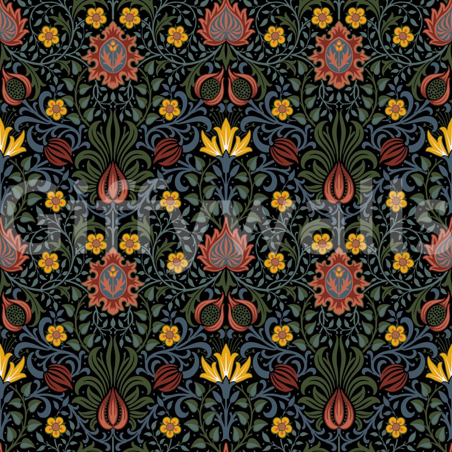 The wallpaper has a smooth, non-reflective matte finish.