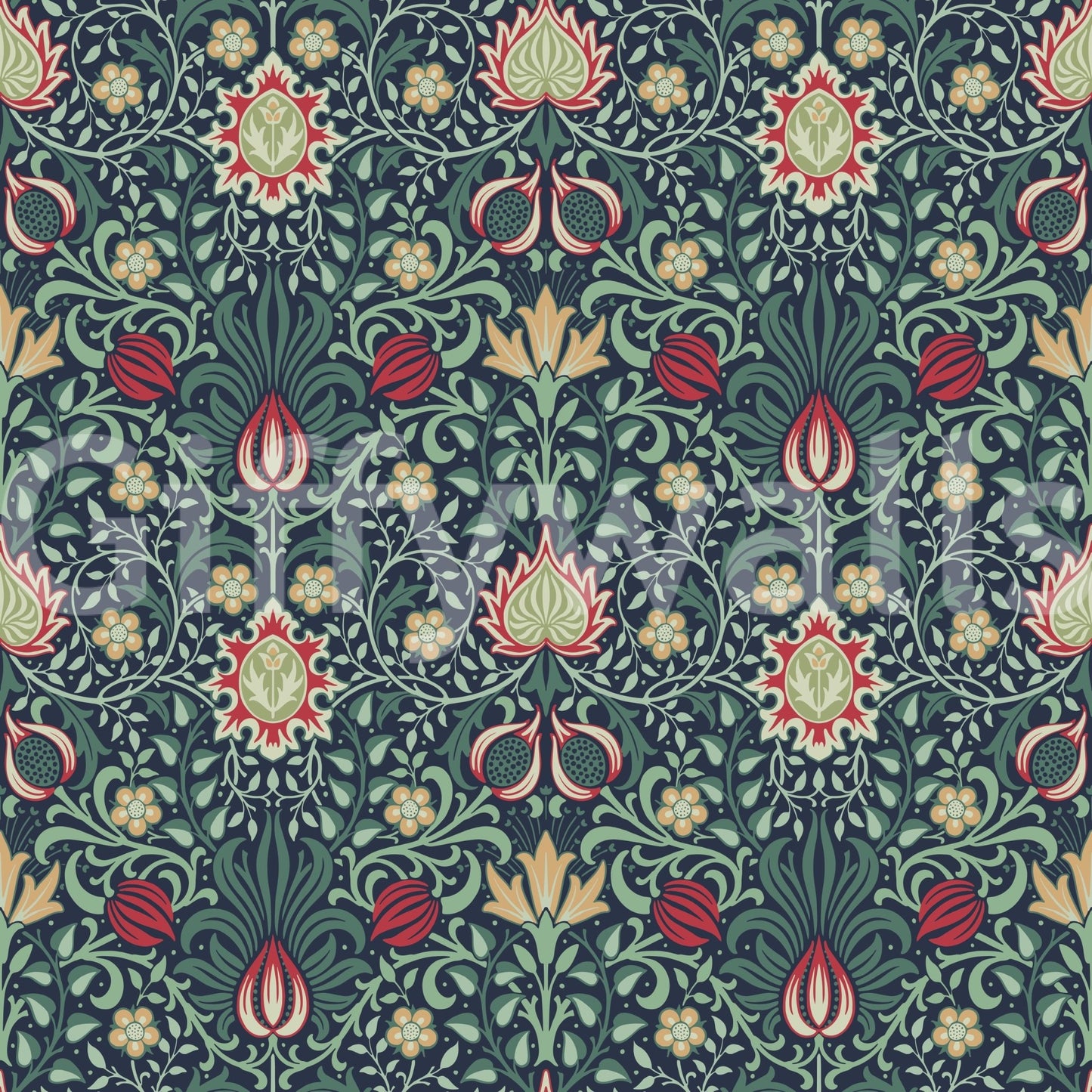 The wallpaper has a smooth, non-reflective matte finish.