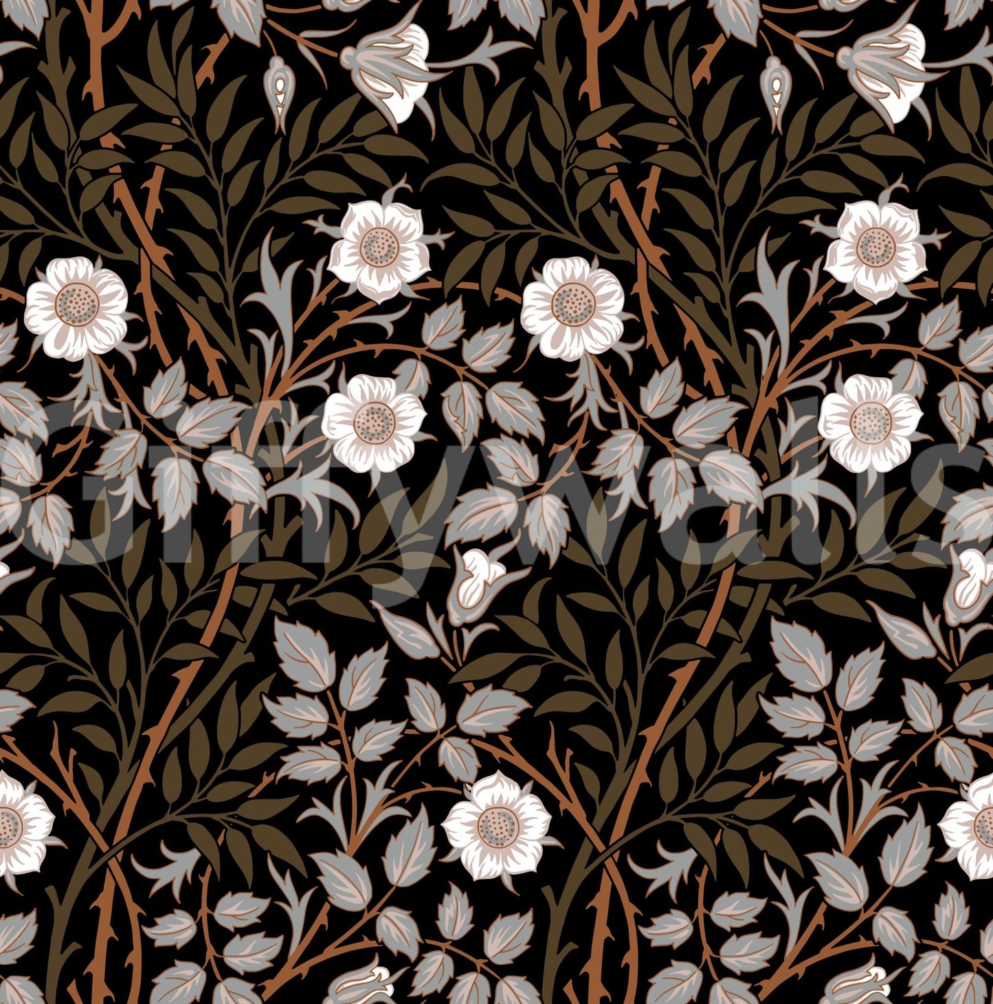 The wallpaper has a smooth, non-reflective matte finish.