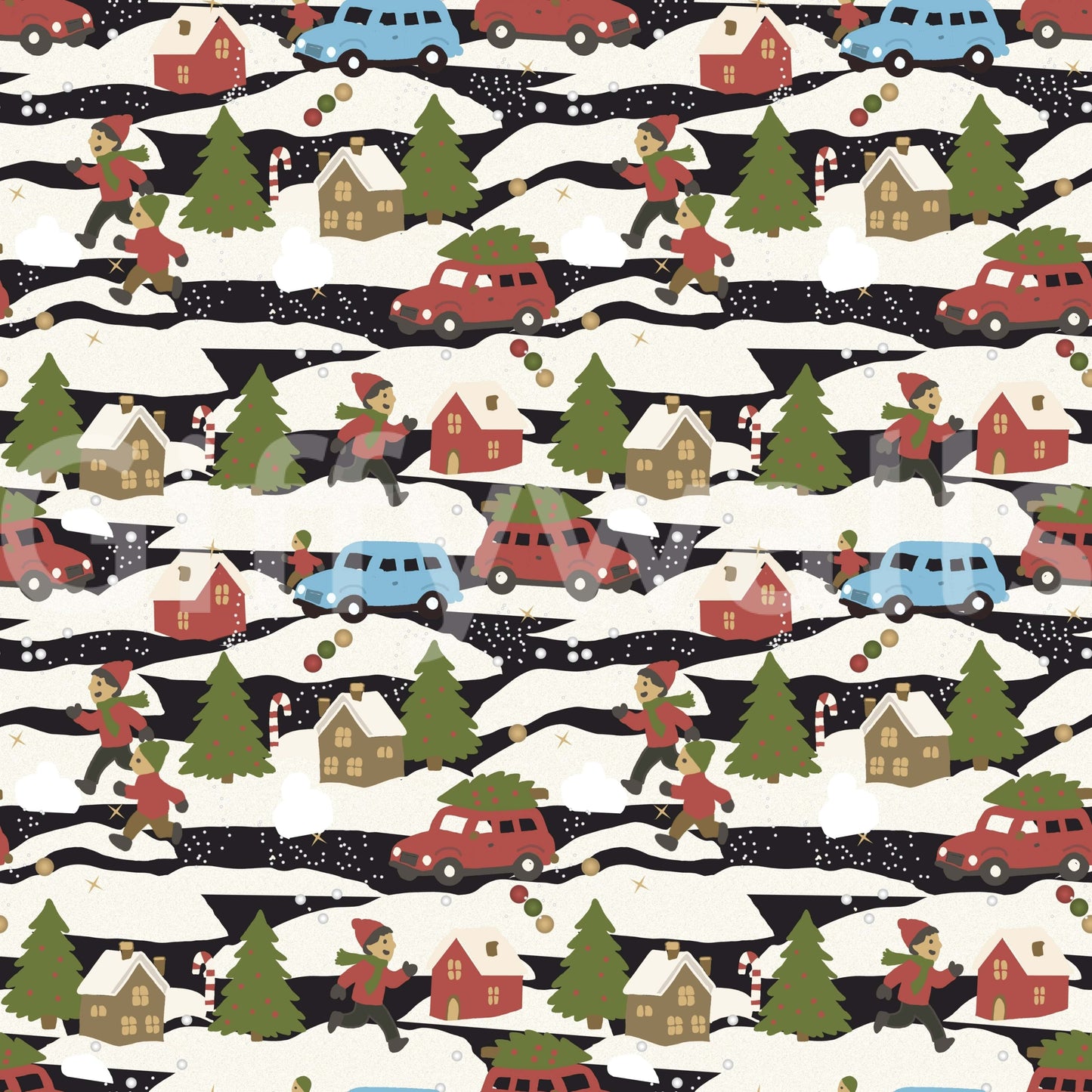 Snowy Town Adventure serene wallpaper