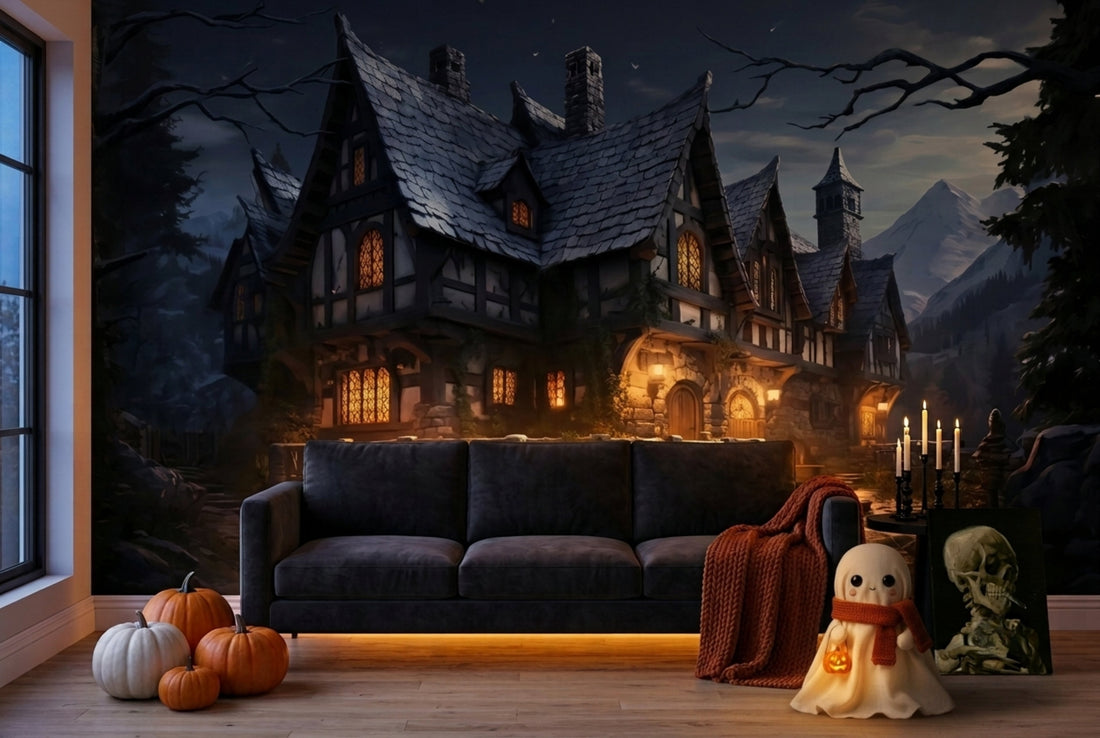 How to Make a Halloween Party Wall You Can Peel Off on Nov 1