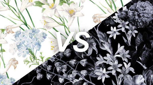 dark vs bright floral wallpaper