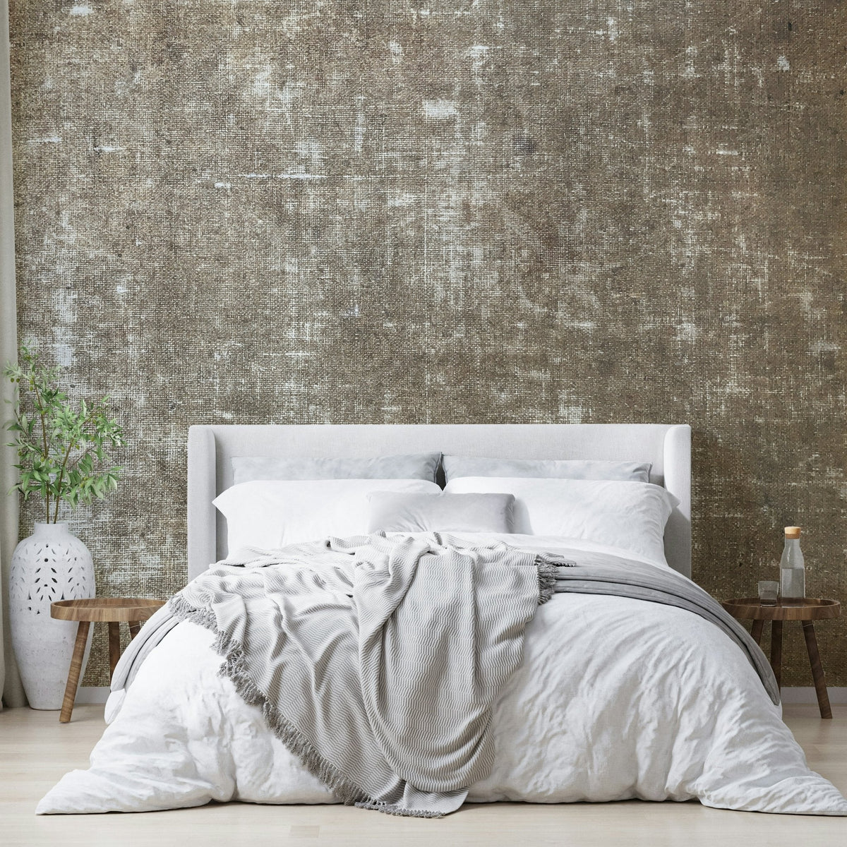 linen wallpaper with soft fabric-look texture murals