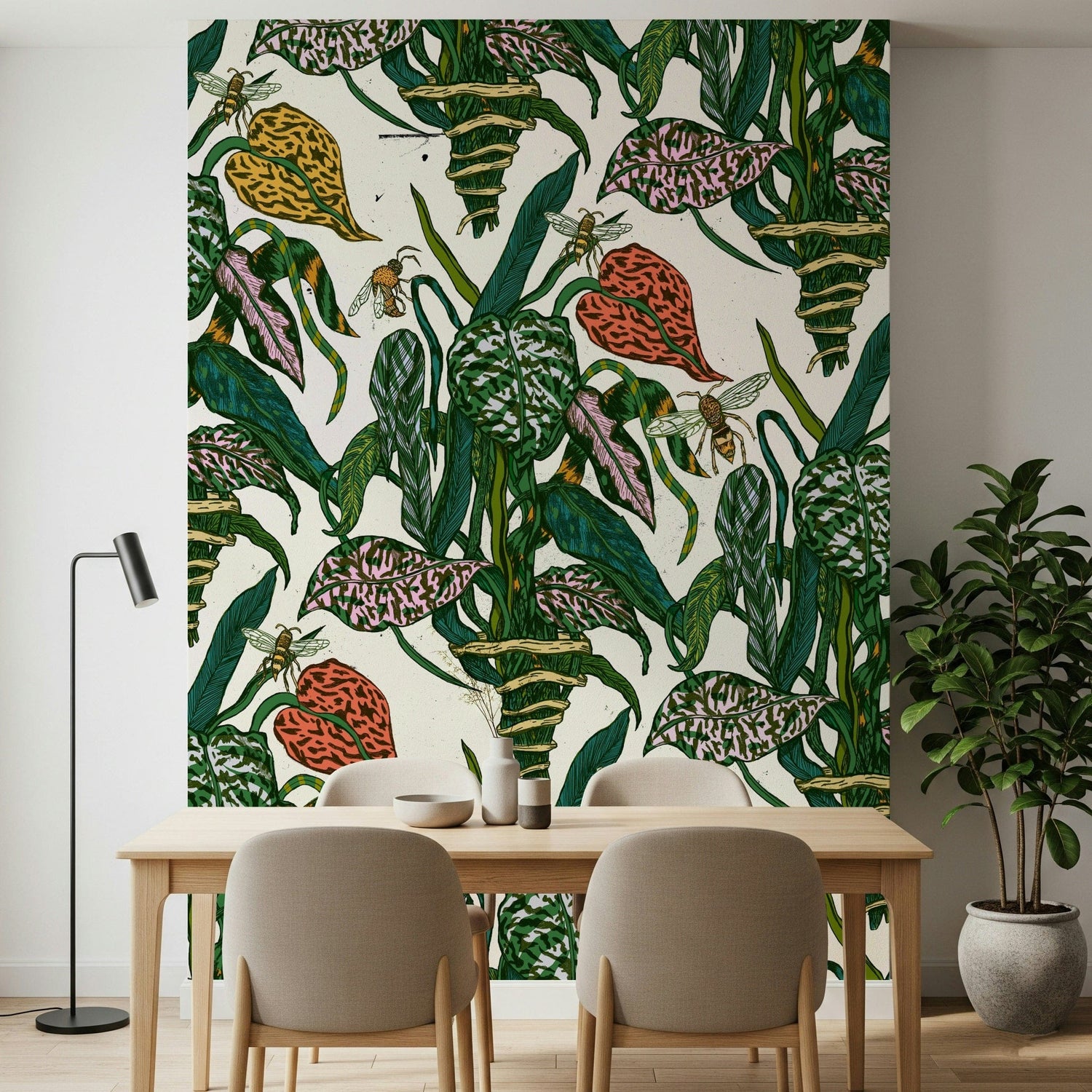 bee wallpaper with honeybee and honeycomb mural designs