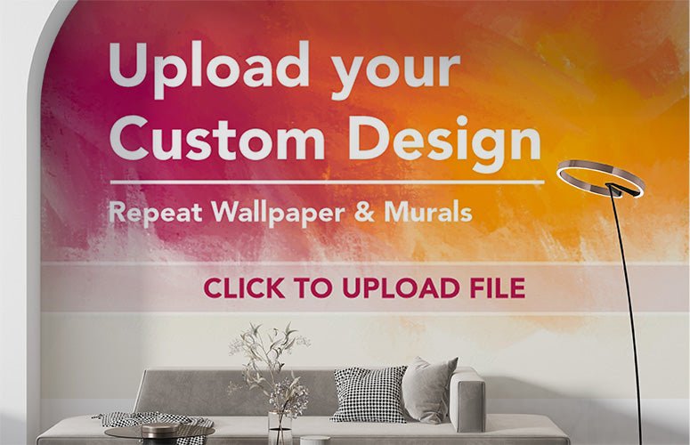 Customisable wallpaper with custom photo mural printed across a full feature wall 