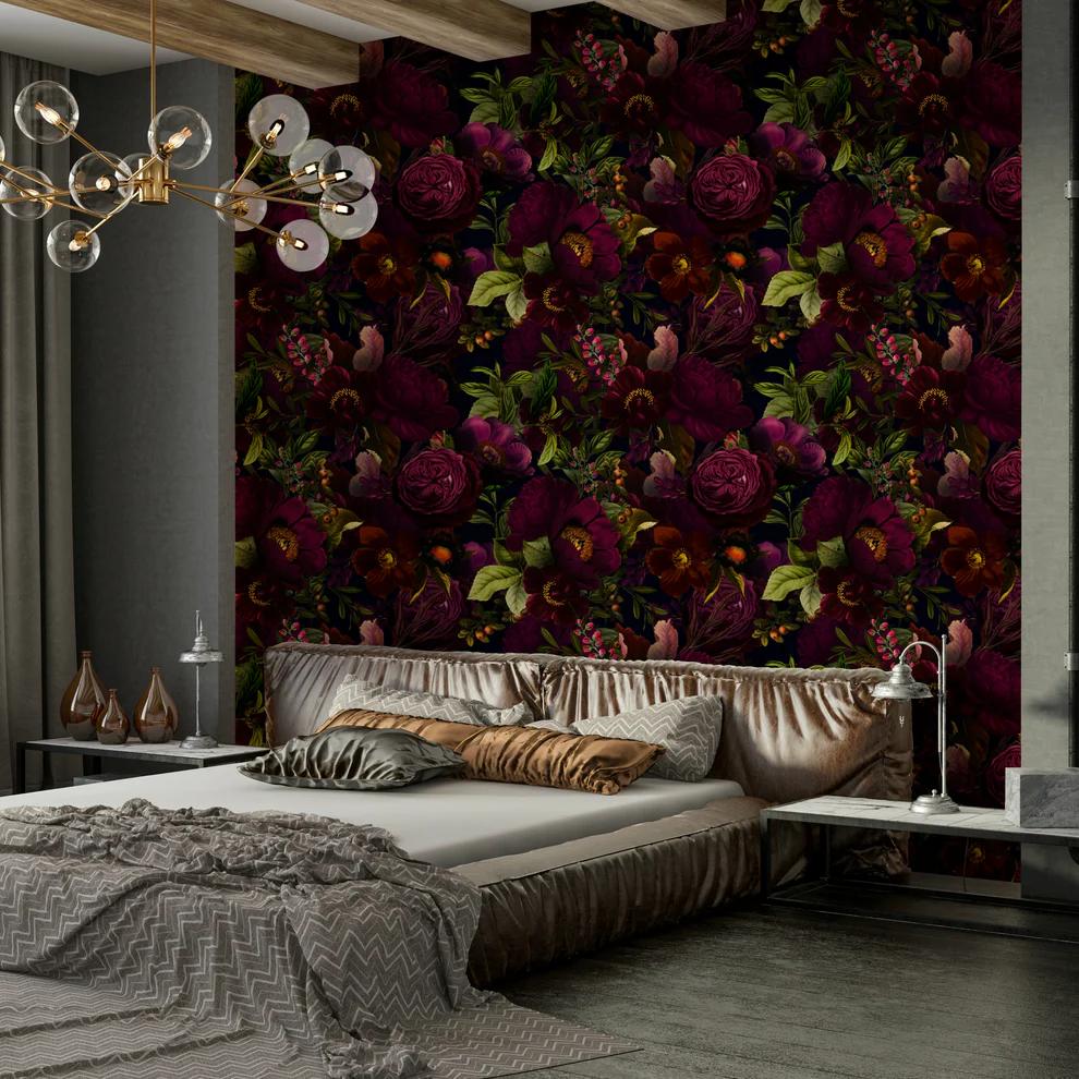 Uta Naumann green vista mural in a bright lounge room