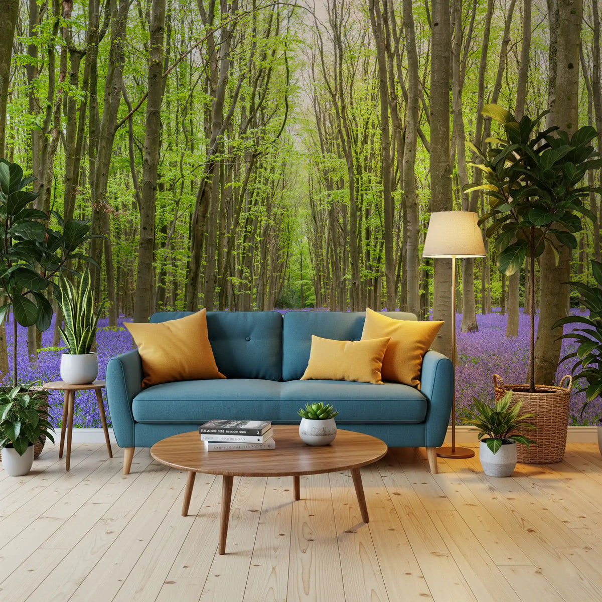 Springtime Woodland Floral Path Wall Mural
