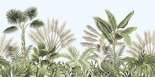 Vintage Tropical Leaves Wallpaper Mural