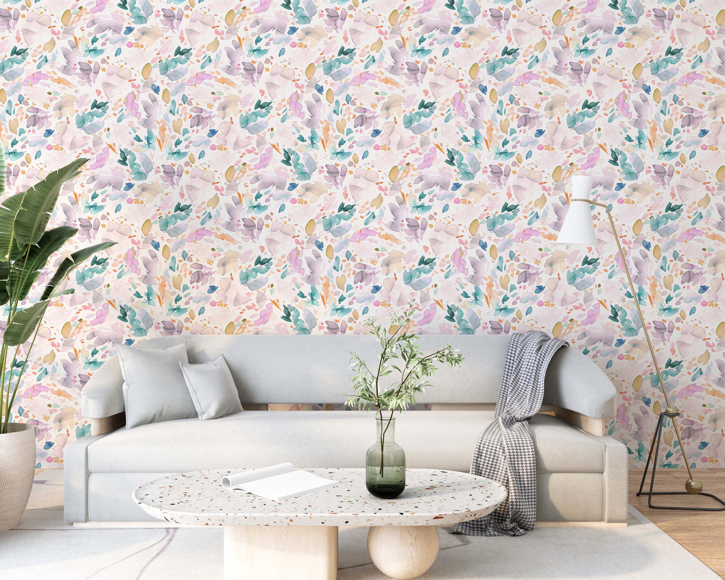 Watercolor Abstract Petals Wallpaper⁠